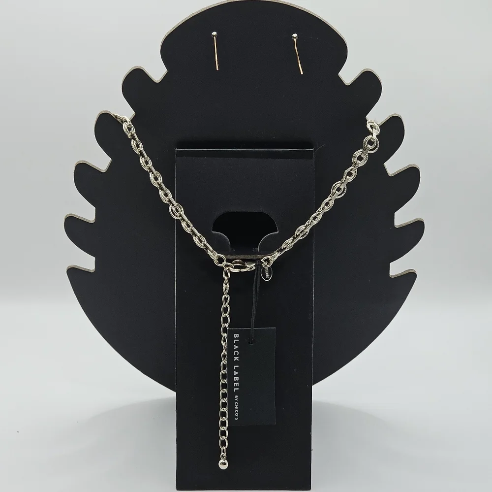 BLACK LABEL by Chico's Mixed Material Beaded‎ Tassel Necklace Set